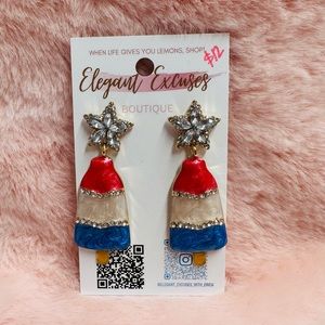 Stunning rocket pop American pride earrings